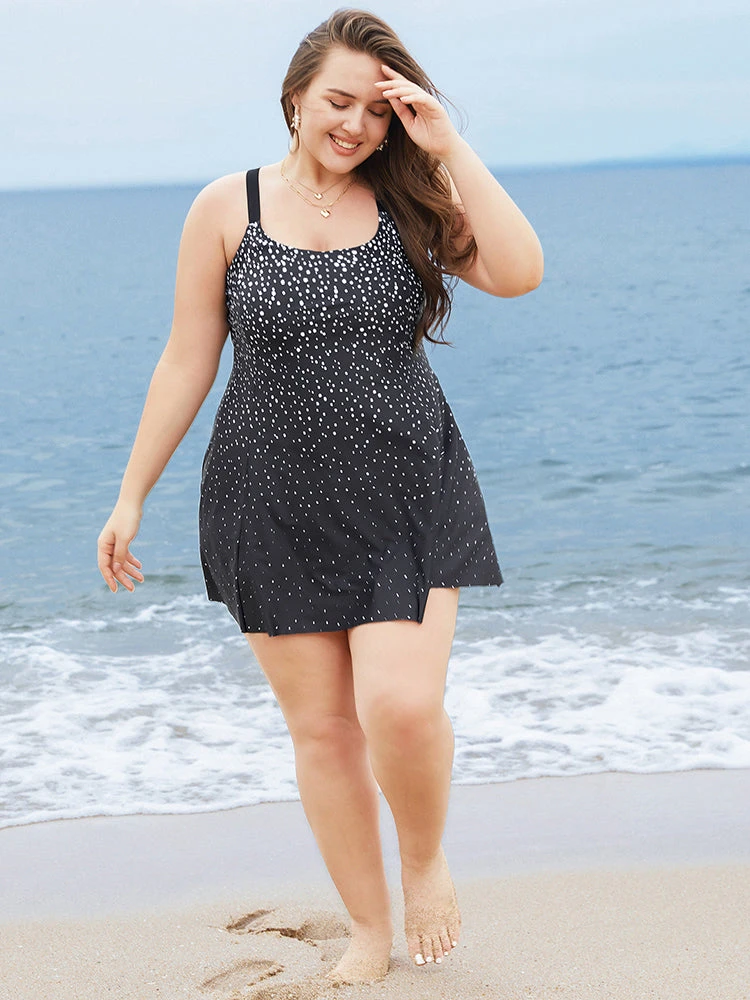 Polka Dot Sculpt Waist A Line Swim Dress 7 Polka Dot Sculpt Waist A Line Swim Dress - Image 5