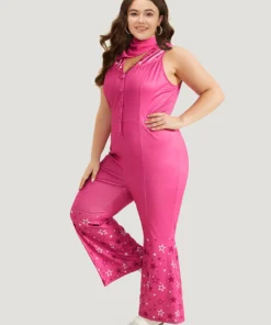 Halloween Star Button Up Bootcut Sleeveless Jumpsuit -Clothing Shop 966584587 ne