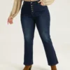 Straight Leg Button Fly Pocket Jeans -Clothing Shop 96712441 at