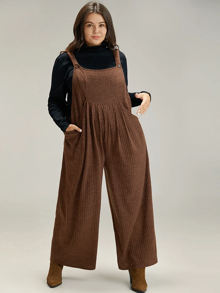 Solid Pocket Pleated Adjustable Straps Jumpsuit 3 Solid Pocket Pleated Adjustable Straps Jumpsuit