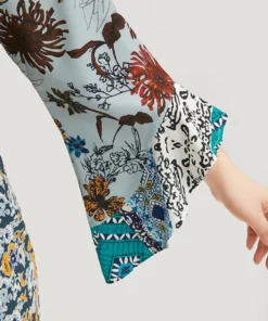 Bandana Print Patchwork Bell Sleeve Blouse -Clothing Shop 968039239 bs 8262e8ef 7ff1 4a17 ac84 d97d87147708