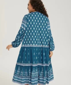 Bandana Print Knot Neck Lantern Sleeve Dress -Clothing Shop 969834924 rj c33d9a47 9ac8 4889 ad2c 8294ab9deb3f