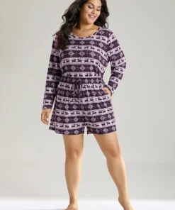 Christmas Elk Drawstring Pocket Sleep Shorts -Clothing Shop 969986694 ty