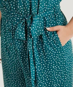 Polka Dot Belted Puff Sleeve Shirt Collar Jumpsuit -Clothing Shop 970241917 qt 4023e7b5 6d8e 4128 8286 c7ee26489183