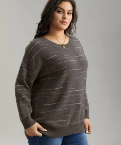 Supersoft Essentials Asymmetrical Striped Round Neck Pullover -Clothing Shop 9710111 pw 207ee8d9 302a 49fa a51e 0154136515e0