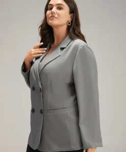 Suit Collar Solid Double Breasted Blazer 12 Suit Collar Solid Double Breasted Blazer -Clothing Shop 971020769 pk