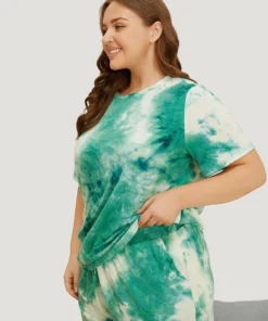 Tie Dye Crew Neck Sleep Top -Clothing Shop 972165822 nn