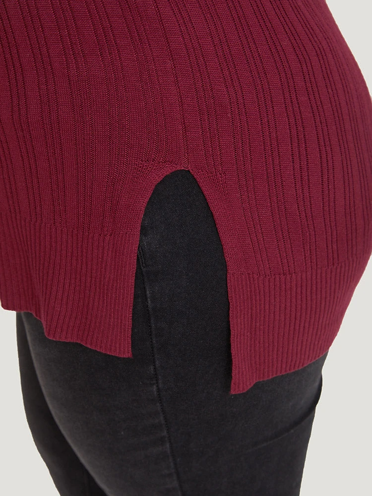 Supersoft Essentials Plain Rib Knit Split Side Pullover 10 Supersoft Essentials Plain Rib Knit Split Side Pullover - Image 8