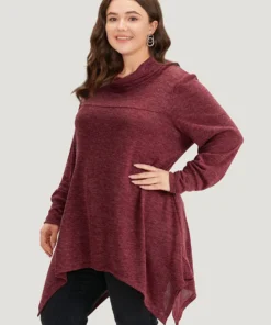 Solid Turtleneck Pocket Hanky Hem Sweatshirt -Clothing Shop 973876567 pl 8600e14b 21cc 4f59 8cb2 e828a027d546