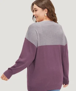 Supersoft Essentials Colorblock Two Tone Patchwork V Neck Pullover -Clothing Shop 973987494 up f26e8c60 3a1e 43d5 9b64 9be4101ad21d