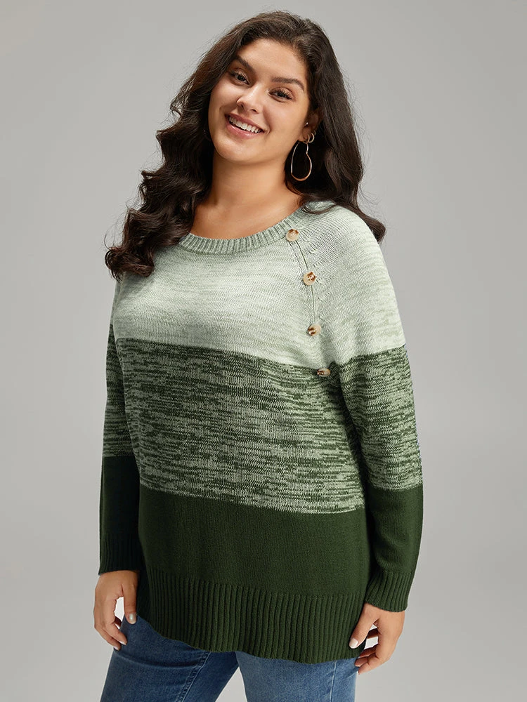 Colorblock Contrast Heather Button Detail Pullover 13 Colorblock Contrast Heather Button Detail Pullover - Image 11