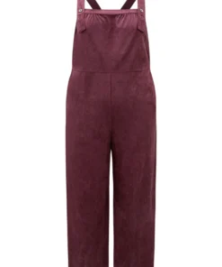 Plain Button Up Adjustable Straps Jumpsuit -Clothing Shop 974440772 fo