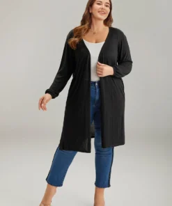 Supersoft Essentials Ties Open Front Split Side Cardigan -Clothing Shop 975432566 nk