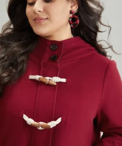 Plaid Patchwork Hooded Duffle Button Coat 14 Plaid Patchwork Hooded Duffle Button Coat -Clothing Shop 977091184 bq