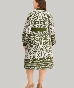 Boho Print Pocket Button Through Belted Contrast Dress 13 Boho Print Pocket Button Through Belted Contrast Dress -Clothing Shop 977413238 rg