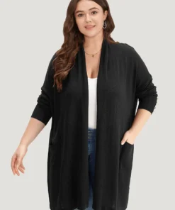 Supersoft Essentials Button Detail Lapel Collar Cardigan -Clothing Shop 977781317 zx