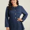 Plain Pleated Metal Detail Jacket -Clothing Shop 978407728 oi