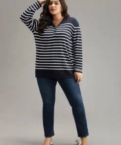 Supersoft Essentials Striped Button Through Pullover -Clothing Shop 980454473 ld