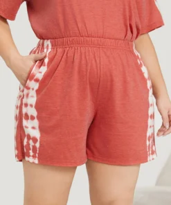 Tie Dye Pocket Elastic Waist Sleep Shorts