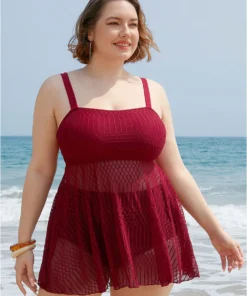 Solid Geometric Ruffles Mesh Hem Tankini Top -Clothing Shop 981765646 fa 9e83fbb7 67ff 4aff a776 995c17b061f6