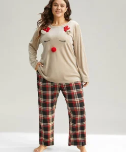 Plaid Elastic Waist Pocket Drawstring Sleep Bottoms -Clothing Shop 982830236 ea