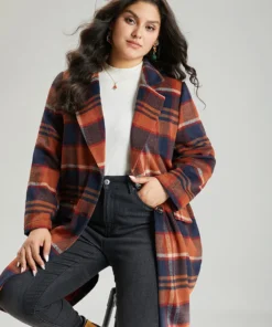 Lapel Collar Plaid Pocket Button Up Coat 16 Lapel Collar Plaid Pocket Button Up Coat -Clothing Shop 984484337 dp