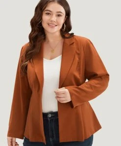 Solid Belted Suit Collar Blazer 16 Solid Belted Suit Collar Blazer -Clothing Shop 985783574 gx