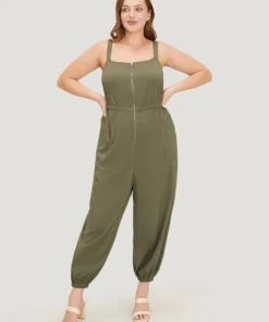 Solid Pocket Zip Up Cami Jumpsuit 14 Solid Pocket Zip Up Cami Jumpsuit -Clothing Shop 987810922 ji