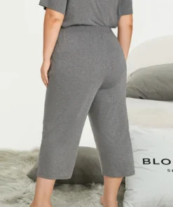 Solid Pocket Elastic Waist Sleep Pants -Clothing Shop 988321709 zp