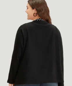 Solid Pearl Beaded Detail Open Front Jacket -Clothing Shop 989262190 kv