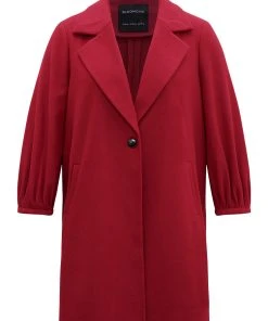 Lapel Collar Pocket Button Up Coat -Clothing Shop 989453587 fw