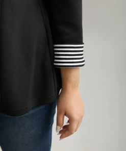 Suit Collar Striped Patchwork Blazer 18 Suit Collar Striped Patchwork Blazer -Clothing Shop 993448671 tk