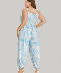 Tie Dye Pocket Shirred Cami Jumpsuit -Clothing Shop 994134710 ar