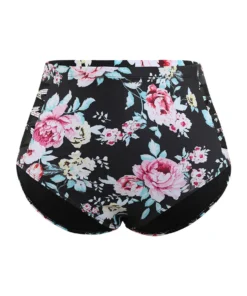 Floral Crisscross Detail Mesh Insert Swim Bottom -Clothing Shop 994848858 bz