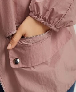 Plain Hooded Pocket Zipper Fly Drawstring Jacket -Clothing Shop 995554081 nq