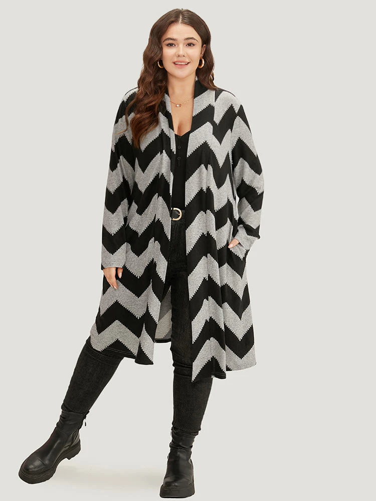 Geometric Pocket Patchwork Maxi Kimono 6 Geometric Pocket Patchwork Maxi Kimono - Image 4