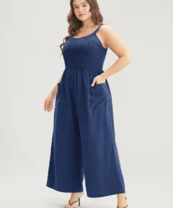 Solid Pocket Shirred Spaghetti Strap Jumpsuit -Clothing Shop 997271534 zo 57978249 5da0 410c 9790 c591186e5080