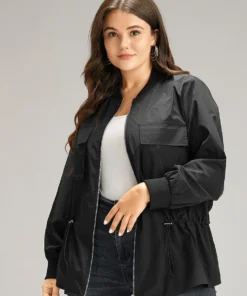 Wind-Resistant Zipper Fly Drawstring Jacket 12 Wind-Resistant Zipper Fly Drawstring Jacket -Clothing Shop 99777070 zq