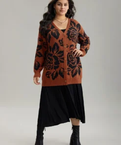 Supersoft Essentials Silhouette Floral Print Button Fly Cardigan -Clothing Shop 997927680 ec