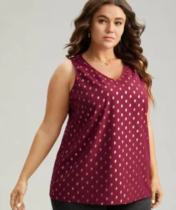 Glitter Polka Dot V Neck Tank Top 11 Glitter Polka Dot V Neck Tank Top -Clothing Shop 999308599 rg