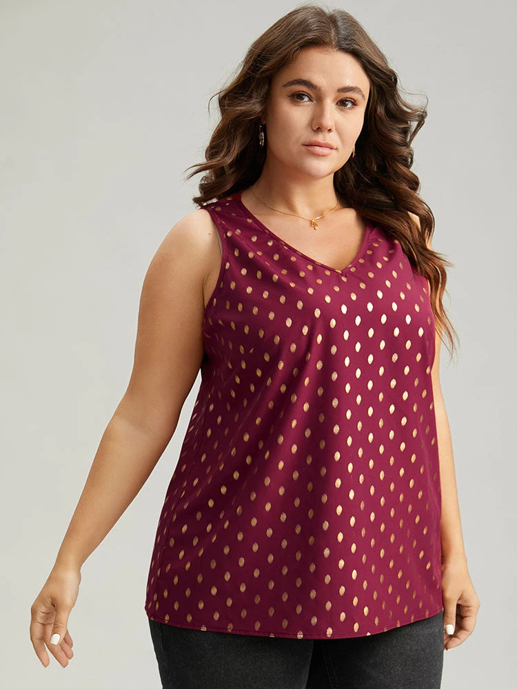 Glitter Polka Dot V Neck Tank Top 5 Glitter Polka Dot V Neck Tank Top - Image 3